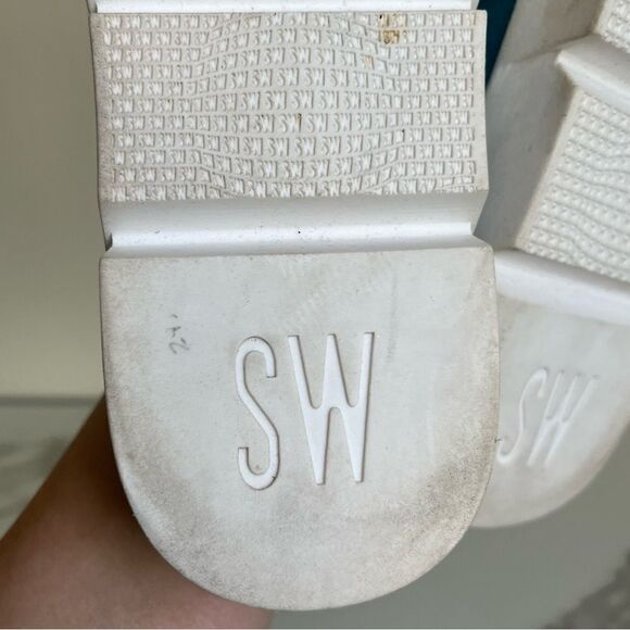 Stuart Weitzman Women Size 7 Blue Suede Platform Flip Flops Sandals Y2K Bratz - Picture 3 of 9